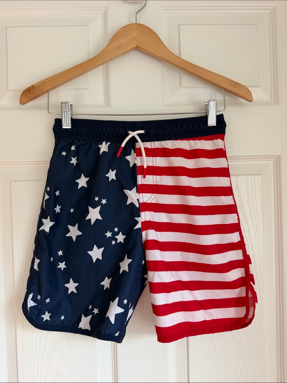 Cat & Jack Boys American Flag Swim Trunks Size L (12/14) Mesh Lined
